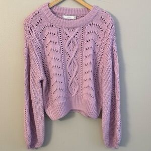LUSH Lavender Lilac Knit Sweater Top Pullover Size Medium Women’s